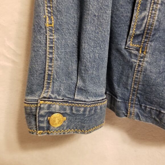 Nancy Bolen By City Girl Womens 16 Denim Jacket Egyptian Embroidered Mid Length - Picture 2 of 12